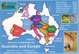 Europe and Australia map
